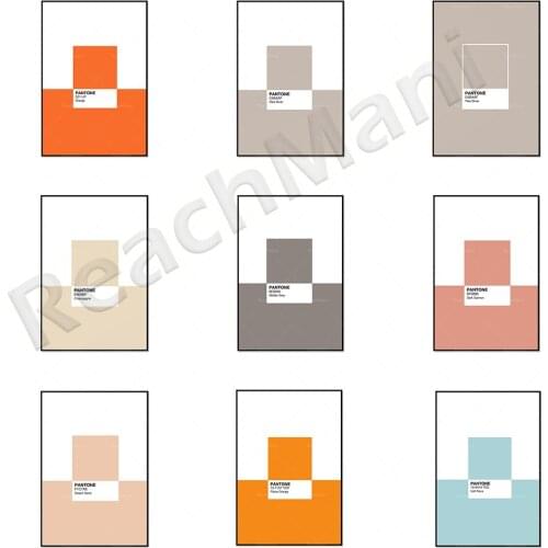 Pantone printing, earth color decorative wall printing, pastel colors, wall printing summer theme, orange, blue, pastel abstract