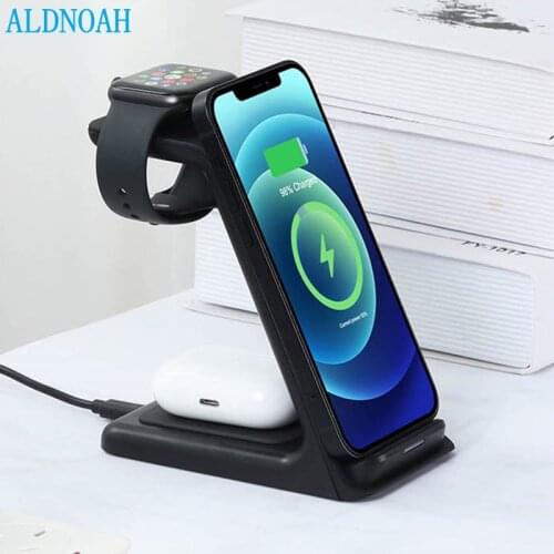 3 in 1 Induction Qi Wireless Charger Fast Charging Holder For iPhone 12Pro MAX/11/Xs Samsung For Apple Watch Charger Airpods Pro