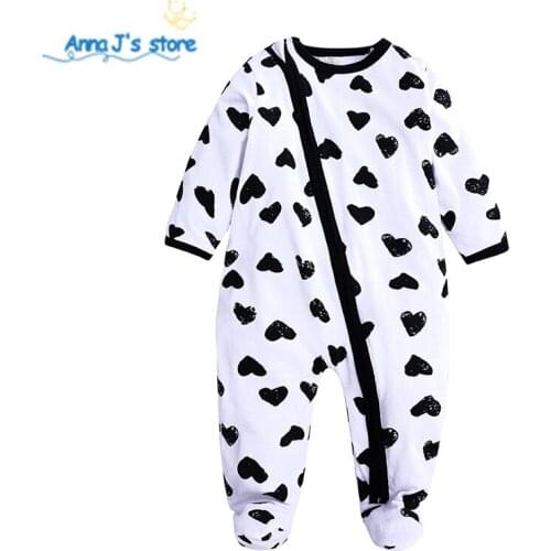 Newborn Baby Rompers 3-18M Spring Autumn Girls Clothing cotton Boy Clothes Love heart pattern Infant Jumpsuits ppy425
