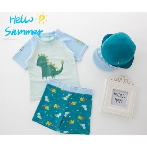 Swimsuit Kids 3 Pieces Swimming Suit for Boy UPF50 Anti UV Swimwear for Boys 2021 New Toddler Baby Bathing Suit Beach Rash Guard