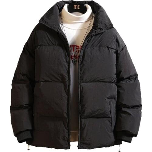 Winter New Men Solid Color Parkas Quality Brand Mens Stand Collar Warm Thick Jacket Male Fashion Casual Parka Coat Streetwear