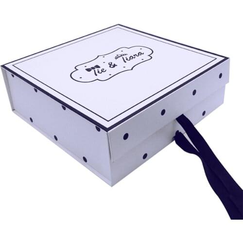 Matt White 500pcs Creative Custom Folding Boxes Gift Boxes With Ribbon Clothes Packaging Boxes Wedding Dress Boxes Wholesale