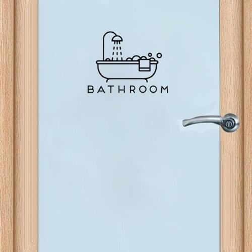 New Creative Diy Funny Door Stickers Bathroom Bathtub Shower Door Wall Art Decal Sticker Waterproof Home Decoration