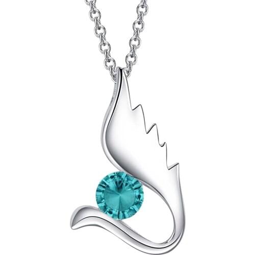 Wholesale Charm Silver Color Pendants For Women Jewelry Necklace Lady Fashion Jewelry Pendant Swan Inlaid Blue Stone AN393