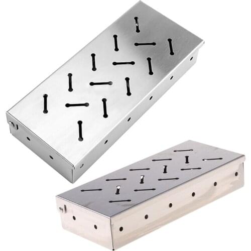 Durable BBQ Stainless Steel Smoker Box Wood Pellet Charcoal Gas Grilling Smoke Generator for Meat Smoking