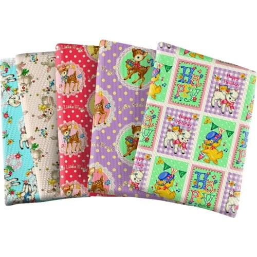 Bubble Fabric Printed Dear Little World Polyester Fabric DIY Kids Home Textile for Sewing Cloth 50*145cm