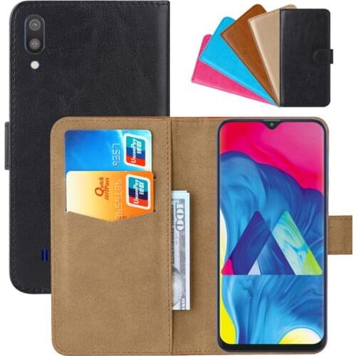 Luxury Wallet Case For Samsung Galaxy M20 PU Leather Retro Flip Cover Magnetic Fashion Cases Strap