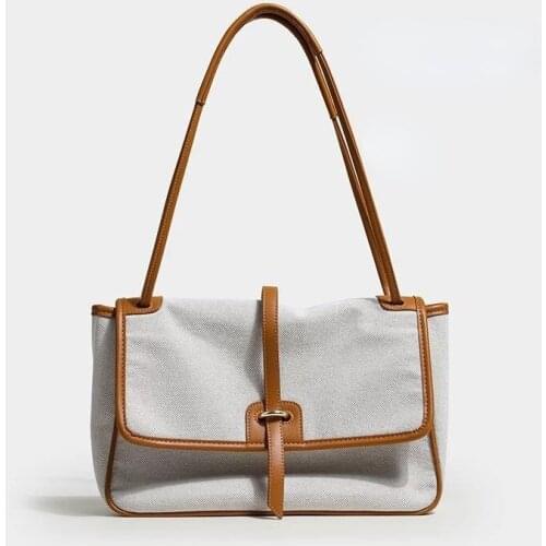 Women Bag New Fashion Canvas Square Shoulder Bag Handbag Pures and Bag Crossbody Simple Girls Bag Office Lady Euro-America Style