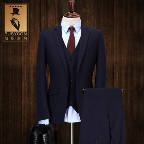 Dark Blue Suit For Men 3 pieces ( Jackt+ Vest+Pants)