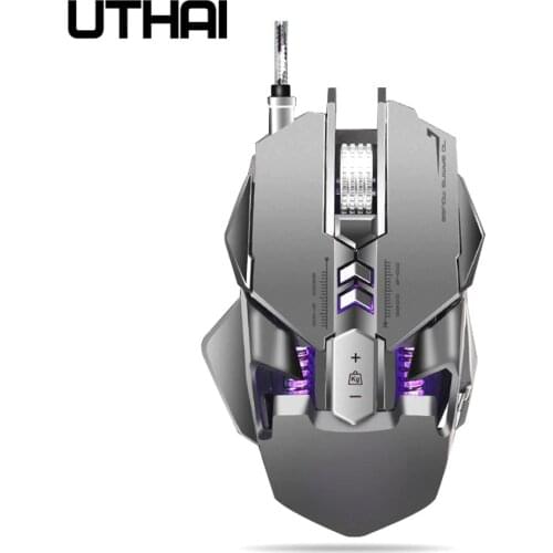 UTHAI DB30 Zero point about mechanical mouse 3050 chip 3200dpi 7 key macro definition backlit gaming mouse