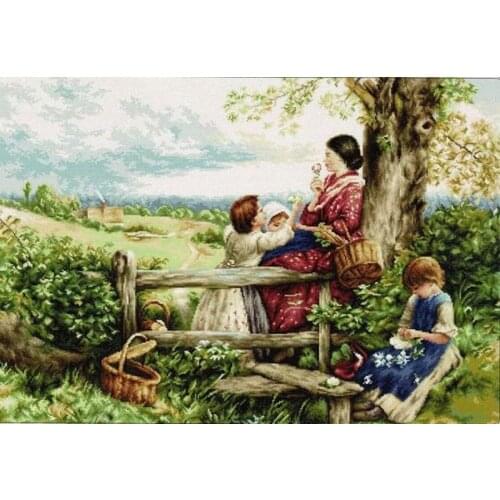 Manufacturer Embroidery Spring Flowers Cross Stitch Patterns for Beginners with 100% Cotton Floss & Free Shipping for Wall Decor