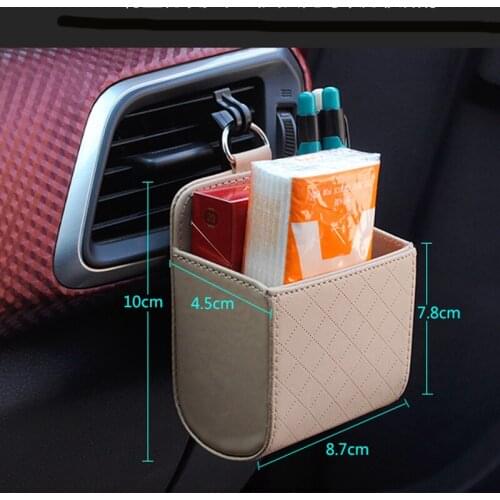 PU leather car socket vents trash can car phone seat bag storage bag for Mitsubishi ASX/Outlander/Lancer Evolution/Pajero/Eclips