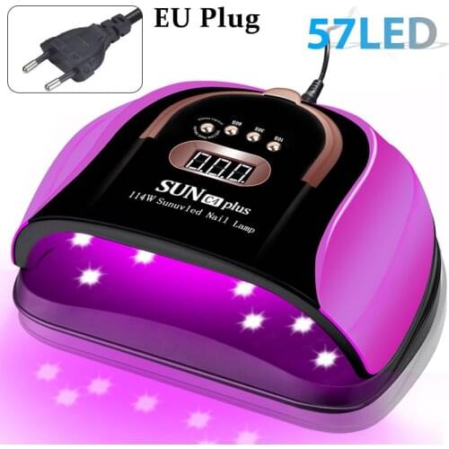 High Power Lampara UV LED Nail Lamp for Manicure Drying UV Gel with 57 LEDs Nail Dryer Machine Professional Nail Oven for Salon