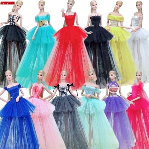 Colorful Fashion Doll Dress For Barbie Doll Outfits Clothes Multi-layer Wedding Dresses 1/6 BJD Dolls Accessories Kids Toys