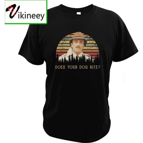 Does Your Dog Bite T-shirt Comedy Film Series Inspector Clouseau Vintage Funny EU Size Casual T Shirt