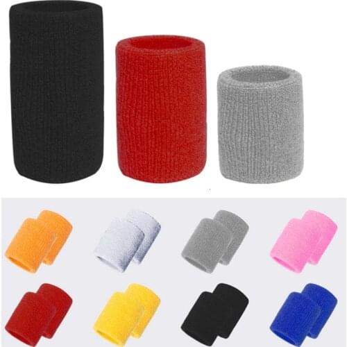1 Pair Sport Sweatband Wristbands Hand Band Sweat Wrist Support Brace Wraps Guards For Volleyball Basketball Teennis Men Women