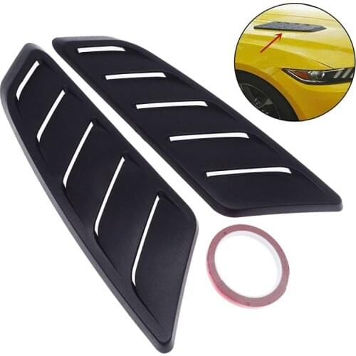 1 Pair Universal ABS Plastic Car Air Intake Scoop Bonnet Front Hood Vent Panel Decoration Accessories For Ford Mustang 2015-2017