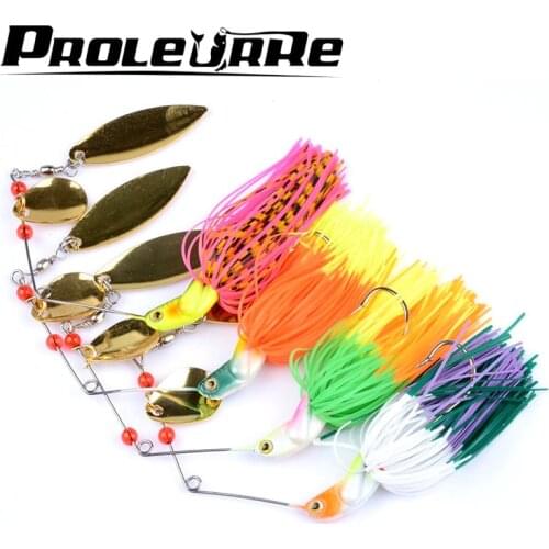 1Pcs 20.5g Metal Lure Wobblers Sinking Fishing Lure Spinner bait Black Large Mouth Bass Fish Colorado Willow Blades Flash
