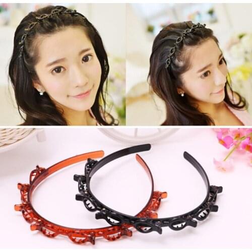 Twist Plait Headband Double Layer Bangs Hairstyle Hairpin Hollow Woven Clip Front Hair Accessories HOT Sale