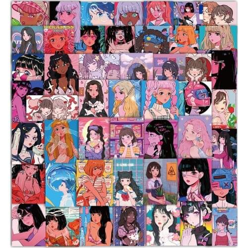 10/30/50 Pcs Retro Beauty Illustration Stickers Laptop Mobile Phone Suitcase Skateboard Motorcycle Waterproof Graffiti stickers