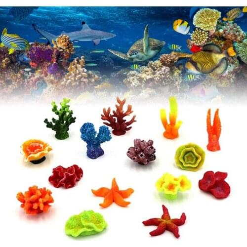 15 Pcs/Set Starfish Coral Aquarium Resin Decoration Fish Aquarium Decoration Artificial Coral For Fish Tank Resin Ornaments