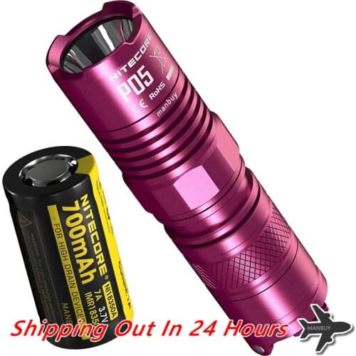 2021 Original Nitecore P05 Pink IMR18350 Rechargeable Battery CREE XM-L2 U2 LED Flashlight Mini Self-Defense Torch Free Shipping