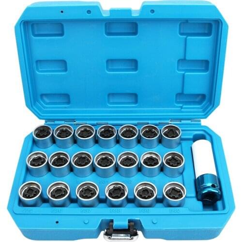 21Pcs Tire anti-theft screw disassembly tool key sleeve For Volksw-agen Po-lo Go-lf Je-tta Pas-sat C-C Tig-uan Tou-ran Bo-ra