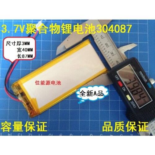 3.7V polymer lithium battery 304087 1300MAH driving record copycat 5S mobile phone navigator Rechargeable Li-ion Cell