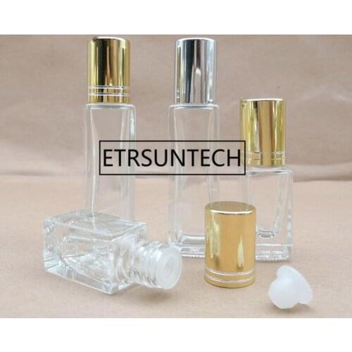 3ml 10ml Square Transparent Glass Bottle Small Clear Glass Bottle Essential Oil Vials F1200