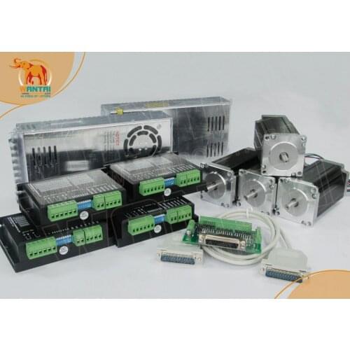 No tax for EU! Wantai 4Axis Nema23 Stepper Motor 57BYGH627 3A 78mm 270oz 4-Lead+Driver DQ542MA 4.2A 50V 128micro CNC Router 3040