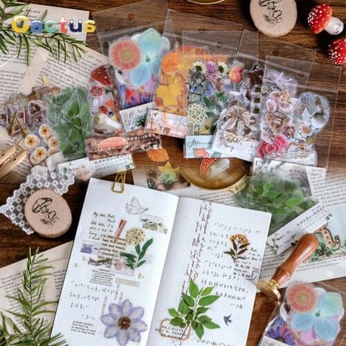 40pcs/pack Fresh Plants Stationery Stickers Label Diary Scrapbooking Decor Paper Seal Sticker