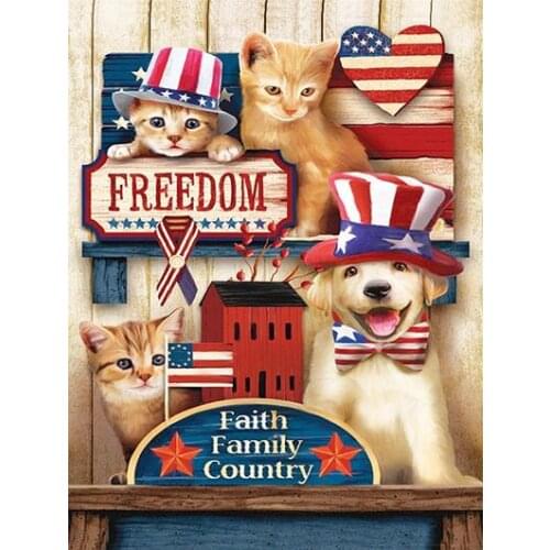 5D DIY Diamond Painting Cats and Gog Full Round Diamond embroidery Cross stitch Full Square Diamond crystal Wall Painting