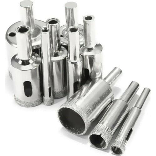 10 Pcs 3-50mm Diamond Tool Drill Bit Hole Saw Set Glass Tile Ceramic Marble Granite Power Tools Kit