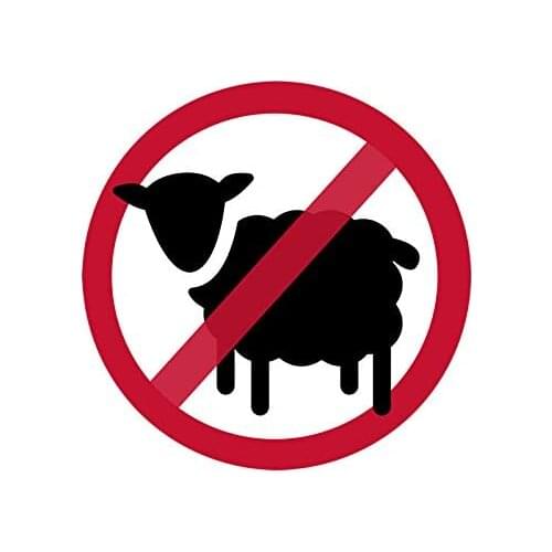American Vinyl Round No Sheep Sticker (sheeple Don't Follow Lead Funny)