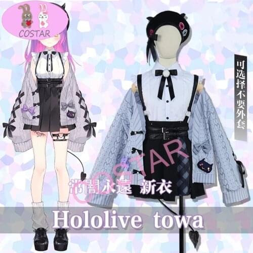 Anime! Vtuber Hololive Tokoyami Towa Battle Suit Lovely Uniform Cosplay Costume Halloween Party Outfit Dailydress For Women NEW