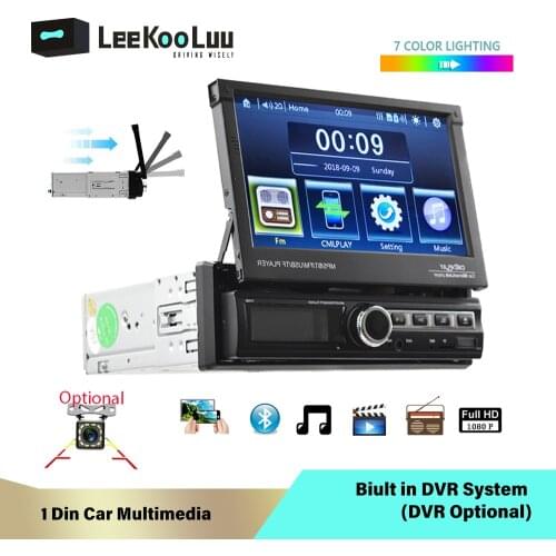 LeeKooLuu 1 Din Car radio 7inch Touch Screen Bluetooth Car Stereo Mirror Link Autoradio Stereo Audio MP5 Video Player USB FM AUX