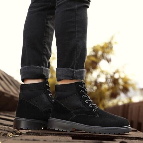 Martin Boots Military Boots Tooling Desert Plus Velvet Warm Cotton Shoes High Tide Shoes