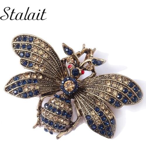 Exquisite Rhinestones Insect Series Brooches Crystal New Fashion Bee Atmosphere Retro Moth Butterfly Neutral Corsage Accessories