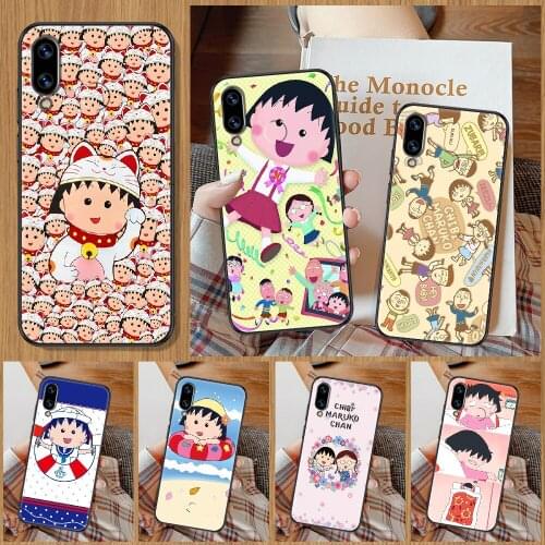 Cartoon Chibi Maruko Chan Phone Case For Huawei Honor 6A 7A 7C 8A 8X 8 9 9X 10 10i 20 Lite Pro black fashion cover painting back
