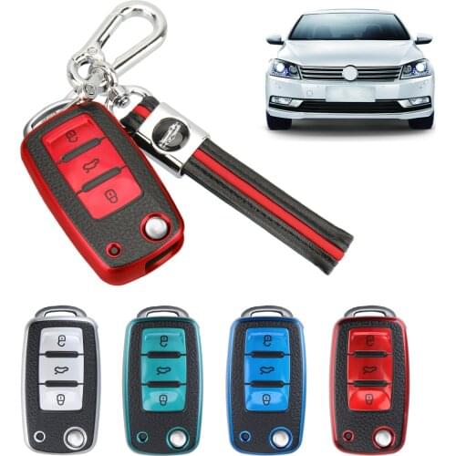 LEEPEE 1 set For VW Volkswagen Bora Lavida plus Sagitar Lamando Jetta Passat Polo Tiguan Gran Lavida Key Case for Car 3 Button