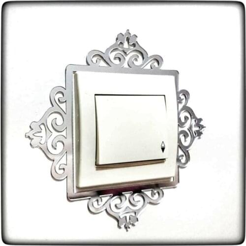 CreaBlack Gold And Silver 3d Key Panel Solid Sticker Adhesive Plexi Luxury Fashion Royal Decoration Home Accessories Socket Set