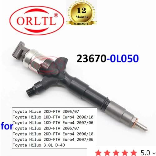 ORLTL Diesel 23670-0L050 Common Rail Injector 236700L050 23670 0L050 For Toyota 1KD-FTV /2KD-FTV Hiace Hilux
