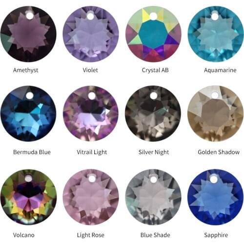 Elegant Charm K9 Glass Rhinestone Pendant Round Shape One Hole Crystal Stone Strass DIY Wedding Pendant Earring Friends Gift