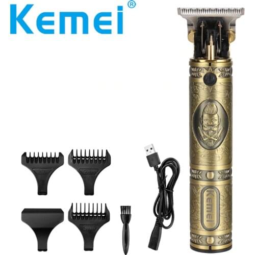 Kemei Barber Shop Oil Head 0mm Electric Hair Trimmer Professional Haircut Shaver Carving Hair Beard Machine Styling Tool