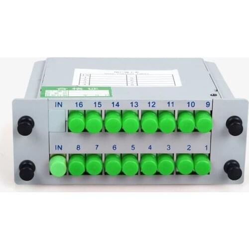 FC/ APC Fiber Optic Splitter 1x16 Optical PLC Splitter Cassette Box Card Inserting Type Optical FTTH PLC Splitter,Free Shipping