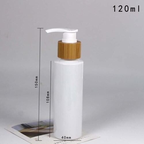 Good quality PET lotion bottle wiht bamboo lid 120ml wholesale and retail