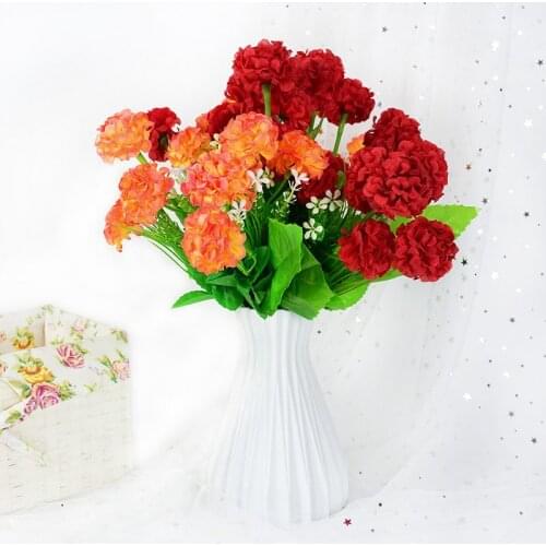 1 Bouquet 9 Flower Head Artificial Silk Hydrangea Plastic Flower Fake Floral Ball For DIY Home Garden Table Wedding Party Decor
