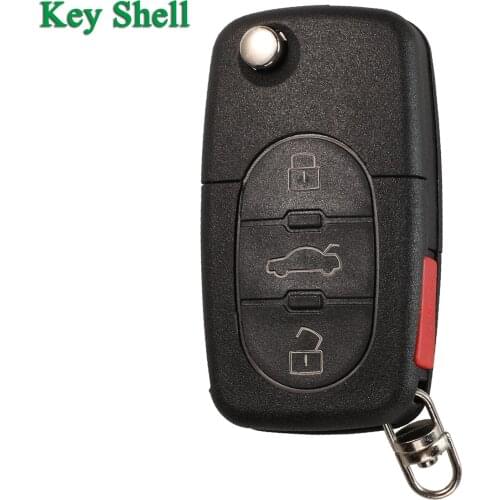 Bilchave 10pcs/Lot 3+1BT Flip With HU66 Blade Relacement Car Remote Key Shell Fob For VW Passat Jetta Golf Beetle Key Case