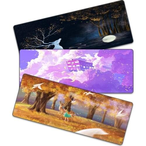 Moon landscape Mouse Pad Large Rubber Gaming Mat Speed Kawaii XL MousePad Keyboard Locking Edge Otaku Computer Desk Pad