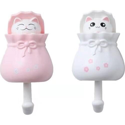 Creative lucky bag hook strong viscose punch-free coat rack hook and loop coat hook key pendant home wall hanging decoration